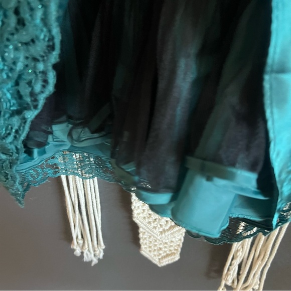 Jona Michelle Velvet And Lace Christmas Dress Girls Size 10 Emerald Green - Picture 4 of 5